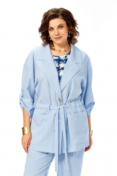 Брюки, жакет Ольга Стиль С-1012 голубой - фото 2