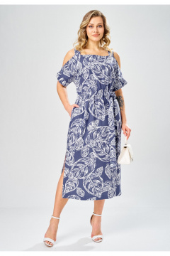 Платье Твой имидж 2389 синий_с_принтом - фото 1