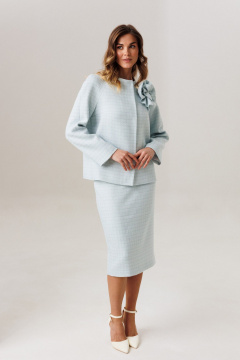 Жакет, юбка Ларс Стиль 1208 голубой - фото 1