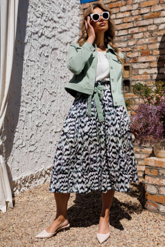 Куртка, юбка Мода Юрс 26-2400 ментол-белый - фото 1