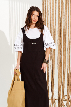 Сарафан ELLETTO 11127 коричневый - фото 5