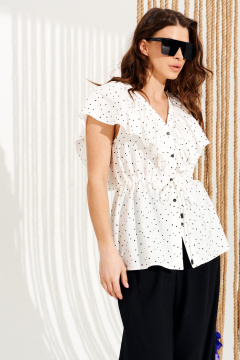 Блуза ELLETTO 13001 молочно-черный - фото 3