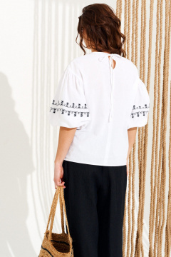 Блуза ELLETTO 13002 бело-черный - фото 5