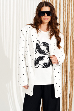 Жакет ELLETTO 13005 молочно-черный - фото 5