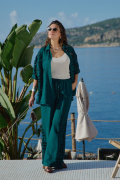 Блуза, брюки Vittoria Queen 28043 изумрудный - фото 4