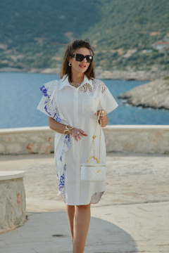 Платье Vittoria Queen 28343 молочный-принт - фото 1