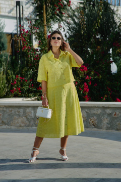 Блуза, юбка Vittoria Queen 28473 лимонный - фото 1