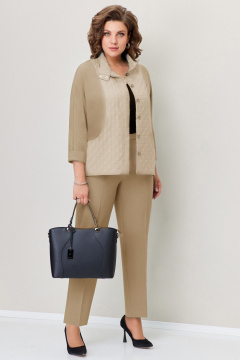 Брюки, жакет VOLNA 1368 песочно-бежевый - фото 3