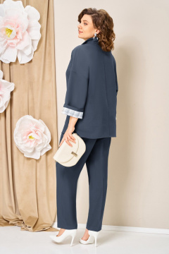 Блуза, брюки, жакет VOLNA 1427 синий-графит - фото 4