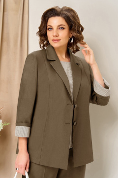 Блуза, брюки, жакет VOLNA 1435 светло-коричневый - фото 3