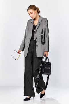 Брюки, жакет DOGGI 25223 серый-черный - фото 3