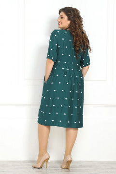 Молодёжное платье свободного кроя с фигурными подрезами Solomeya Lux 839 зелень - фото 3