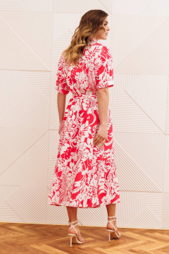Платье Gizart 5126/2 коралл цветы - фото 5