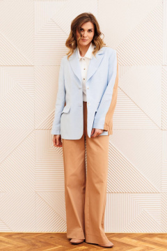 Брюки, жакет Gizart 5368 голубой+ мокко мусс - фото 1