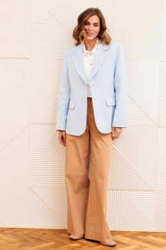 Брюки, жакет Gizart 5377 голубой+ мокко мусс - фото 2