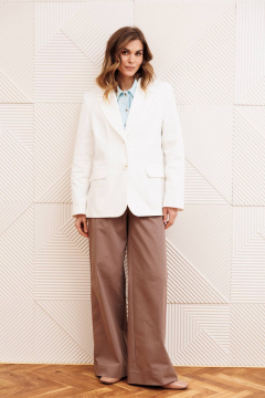 Брюки, жакет Gizart 5377 молочный+капучино - фото 1