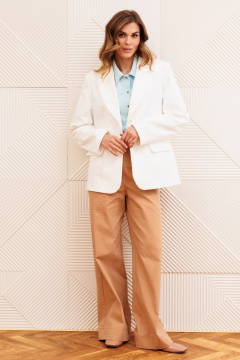 Брюки, жакет Gizart 5377 молочный+мокко мусс - фото 2