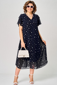 Платье EVA GRANT 7116 синий-горох - фото 1