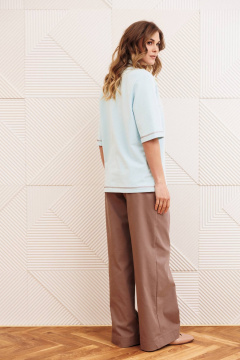 Брюки, джемпер Gizart 5383 голубой, капучино - фото 3