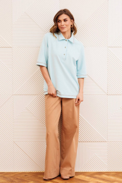 Брюки, джемпер Gizart 5383 голубой, мокко мусс - фото 2