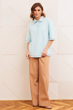 Брюки, джемпер Gizart 5383 голубой, мокко мусс - фото 1