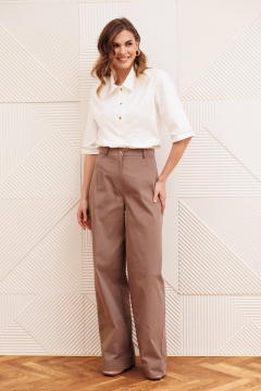 Брюки, джемпер Gizart 5383 молочный, капучино - фото 3