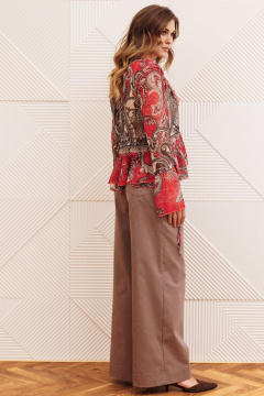 Блуза, брюки Gizart 5403 красно-коричневый, капучино - фото 3