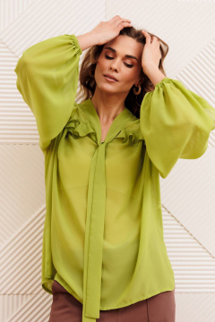 Блуза, брюки Gizart 5410 салатовый, капучино - фото 3