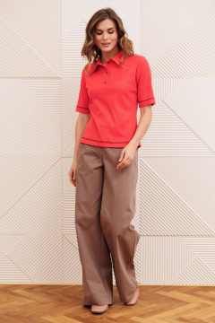 Брюки, джемпер Gizart 5419/1 морковный, капучино - фото 1