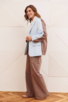 Жакет Gizart 15368 голубой+капучино - фото 5