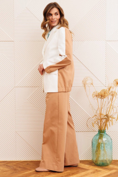 Жакет Gizart 15368 молочный+мокко мусс - фото 3