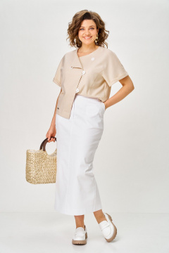 Жакет, юбка Michel chic 1422 карамель-белый - фото 2