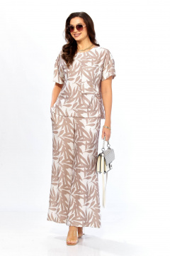 Блуза, брюки Taita plus 2611/3 абстракция + беж - фото 1