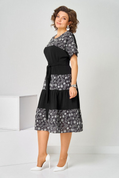 Платье Асолия 2715 черно-белый - фото 4