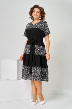 Платье Асолия 2715 черно-белый - фото 3