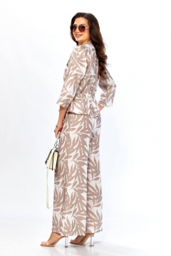 Блуза, брюки Taita plus 2615 абстракция беж+молоко - фото 4