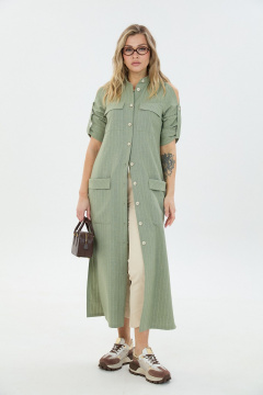 Брюки, платье LM 8032 зеленая_полоска - фото 1