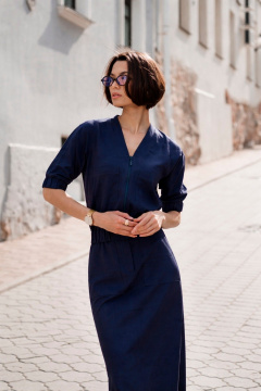 Блуза, юбка iLOKA 25ILor6 тёмно-синий - фото 2