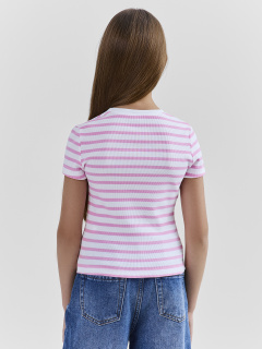 Футболка Mark Formelle 117912/25-41082П-1 розовая_полоска_на_белом - фото 2