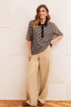 Джемпер Gizart 15380 серо-бежево-черный - фото 1