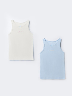 Топ Mark Formelle 427739-2/1/25-37256П-0 молочный_голубой_печать_1_сл_1_2изд_на_пол - фото 2