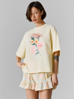 Джемпер, шорты Mark Formelle 592670/25-40679ПП-0 разбеленный_желтый_цветы_на_желтом_3_сл_на_пол - фото 1