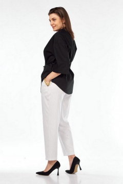Блуза, брюки Милора-стиль 1340 черный+белый - фото 3