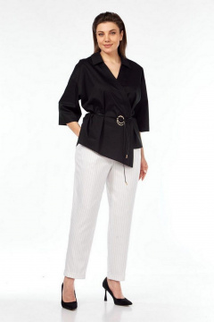 Блуза, брюки Милора-стиль 1340 черный+белый - фото 1