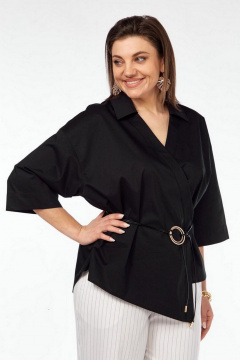 Блуза, брюки Милора-стиль 1340 черный+белый - фото 2