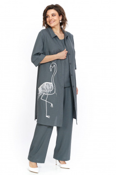 Блуза, брюки, топ Alani Collection 2521 серый - фото 2