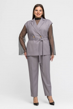 Брюки, жакет Gold Style 2754 серо-бежевый - фото 5
