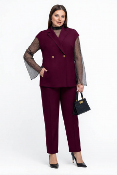 Брюки, жакет Gold Style 2754 темно-бордовый - фото 1