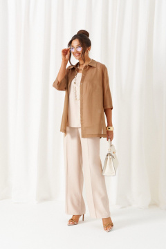 Блуза, брюки, топ Beautiful&Free 6447 бежевый - фото 1
