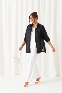 Блуза, брюки, топ Beautiful&Free 6447 бело-черный - фото 2